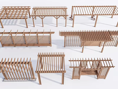 Wooden Pergola Various Outdoor Designs And Structural Styles For Gardens 3d model