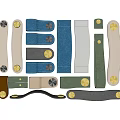 Modern Drawer Leather Handle Combination Creative Luxury Art Handle Drawer Cabinet Leather Handle 3d model