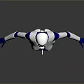 Silver Blue Female Robot Character For Game And Movie With Metallic Design