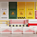 Construction Site Fences With Various Types And Safety Signs