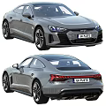 Silver Audi Coupe Style Car With LED Headlights And Taillights Design 3d model