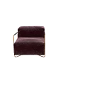 Burgundy Velvet Single Sofa with Golden Metal Frame Modern Design for Living Room Interior