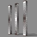 Modern Columnar Outdoor Lights With Perforated Dotted Pattern For Garden Decor
