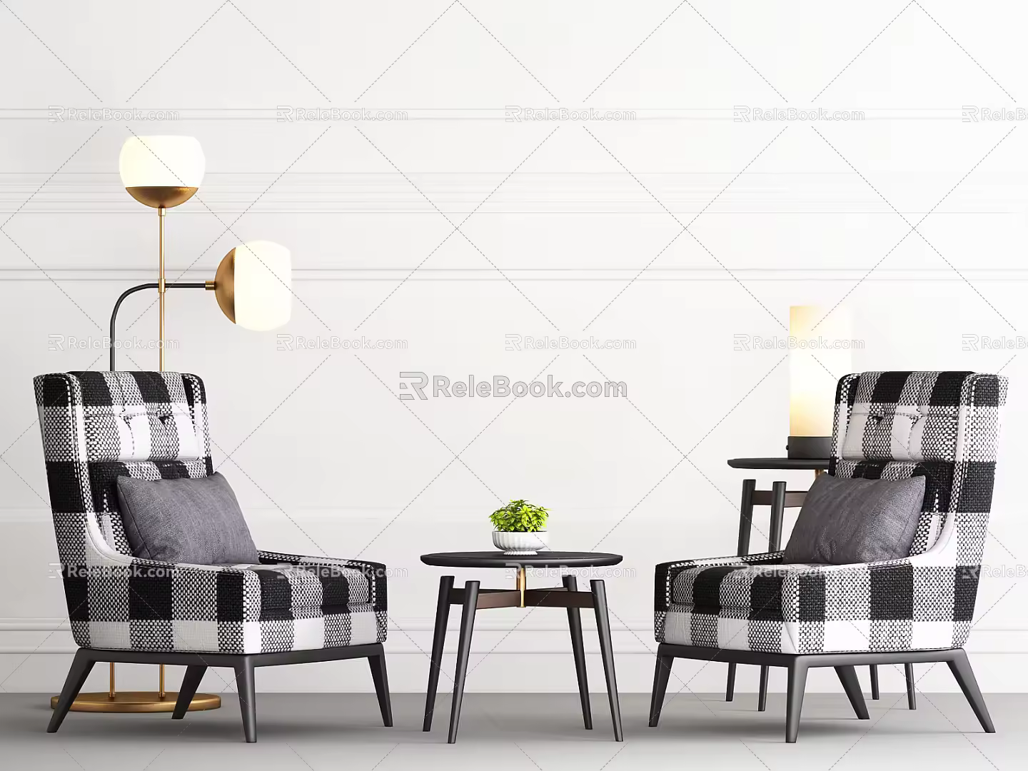 Modern Casual Sofa Combination Sofa Coffee Table 3d model