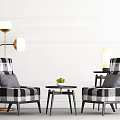 Modern Casual Sofa Combination Sofa Coffee Table 3d model