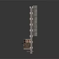 Miniature Lattice Frame Model With Support Structures And Central Small Building Platform