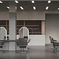 Modern Hair Salon Interior With Styling Chairs Mirrors And Workstations