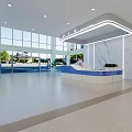 Modern Operating Room Interior With Blue Walls Advanced Medical Equipment And Surgical Lights