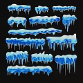Ice Crystal Icicle Decorative Hanging Ornaments With Frosty Design Elements