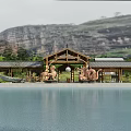 Rustic Modern Boutique Guesthouse With Stone Walls Wooden Structure And Sloped Roof Courtyard Greenery