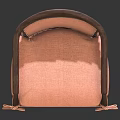 Cozy Single Sofa With Wooden Armrests Light Orange Cushion And Ribbon Ties
