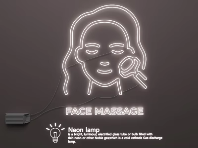 Neon Light Emitting Words Beauty Pattern Facial Care 3d model