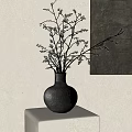 Quiet Vase with Dried Branches 3d model
