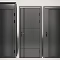 Black Hinged Doors With Various Modern Panel Designs And Textured Surfaces For Home Interior 3d model