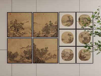 New Chinese Style Decorative Hanging Painting 3d model