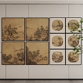 New Chinese Style Decorative Hanging Painting 3d model