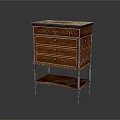 Exquisite Wooden Console Side Cabinet With Carved Details Multiple Drawers And Classic Legs Design