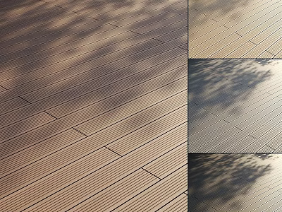Natural Wooden Floor Components With Textured Planks And Shadow Patterns 3d model