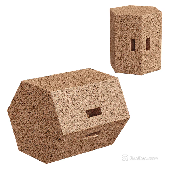 Creative Educational Wooden Building Blocks with Polyhedral Shape and Rectangular Holes 3d model 