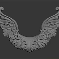 Artistic Symmetrical Carved Wing Design With Intricate Ornate Patterns And Details