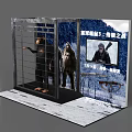 Exhibition Showcase Displaying Snowpiercer 3 Ultimate Journey With Ape Figure And Screen