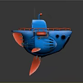 Futuristic Blue Passenger Aircraft With Red Accents And Modern 3D Floating Design Features