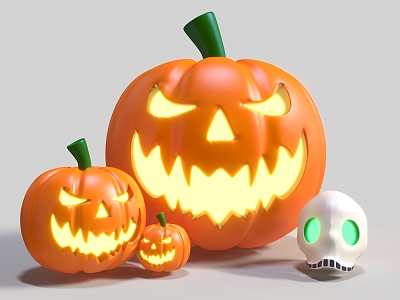 Pumpkin Head Halloween Ghost Festival Props 3d model