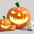 Pumpkin Head Halloween Ghost Festival Props 3d model