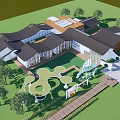 Boutique Guesthouse Architecture Modern Traditional Style With Lush Greenery Garden Courtyard And Glass Windows