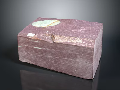 Natural Purple Red Stone Box With Smooth Surface And Circular Pattern Design 3d model