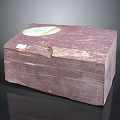 Natural Purple Red Stone Box With Smooth Surface And Circular Pattern Design