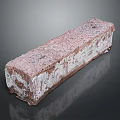 Red Brick Building Component With Textured Surface And White Patches For Construction 3d model