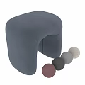 Cozy Light Beige Plush Single Sofa With Curved Design Modern Home Interior Decor