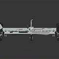 Flatbed Trailer With Metal Frame Black Platform And Four Wheels For Transport