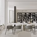 Modern Lounge Area Design With Comfortable Sofa Armchair Coffee Table And Bookshelves