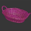 Practical Brown Woven Rattan Basket With Dual Handles For Home Storage