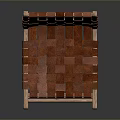 Wooden Bar Stool With Woven Brown Seat Backrest And Light Wooden Legs