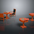 Wooden Chessboard Furniture Set With Tables And Chairs For Home Decor