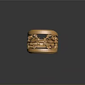 Elegant Gold Decorative Ring With Intricate Filigree Pattern And Shiny Surface 3d model