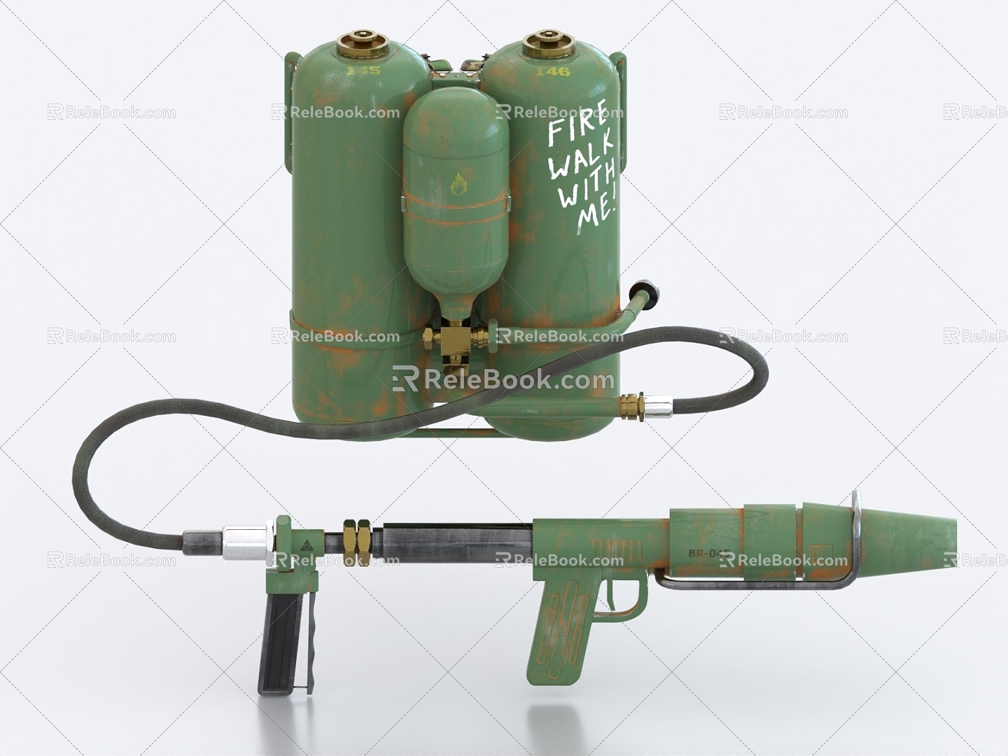 Flamethrower flame spray gun flamethrower model