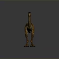 3D Rendered Yellow Brown Striped Dinosaur Model With Long Neck Standing Pose