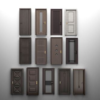 Modern swing door wooden door 3d model