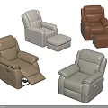 Comfortable Leather Massage Chairs In Various Colors With Reclining Function And Ottoman Footstools