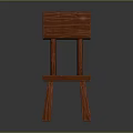 Simple Brown Wooden Single Chair With Backrest And Four Legs Design