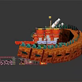 Chinese Traditional Dragon Building Block Scene With Red Lanterns Panda Pavilion And Flowers