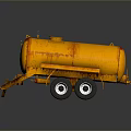 Rusty Orange Tanker Trailer With Wheels And Reflective Strips On Dark Background