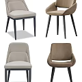Modern Light Gray Padded Leisure Chair With Black Metal Legs And Ergonomic Backrest