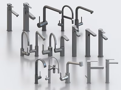 Modern Various Styles Stainless Steel Faucets for Bathroom and Kitchen Use 3d model