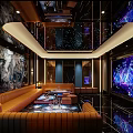 Luxurious KTV Interior With Comfortable Sofa Seating And Large LED Screen 3d model