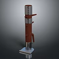 Stylish Wooden Structural Component With Metal Base Metal Rings And Side Handles